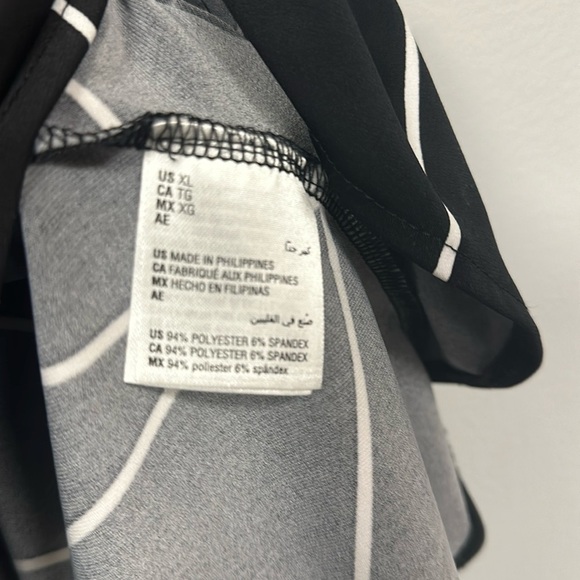 Alfani Geometric Back & White Printed Stretchy Boat-Neck Tunic Top , XL, EUC - Picture 7 of 8